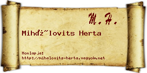 Mihálovits Herta névjegykártya